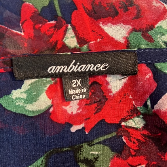 Ambiance brand Blue Floral Sheer Kimono short sleeve Cardigan - Picture 7 of 9